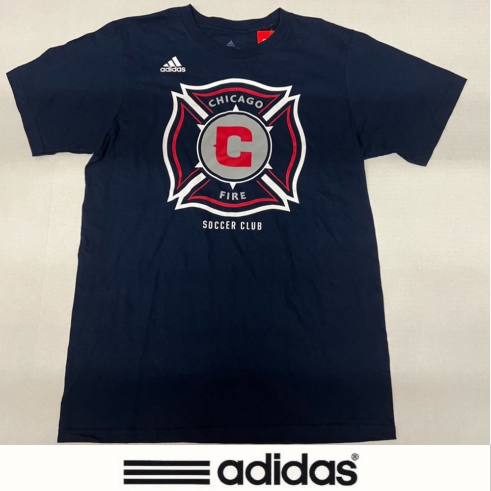 Adidas - Chicago Fire - Navy Blue Color Men's Short Sleeve T-Shirt